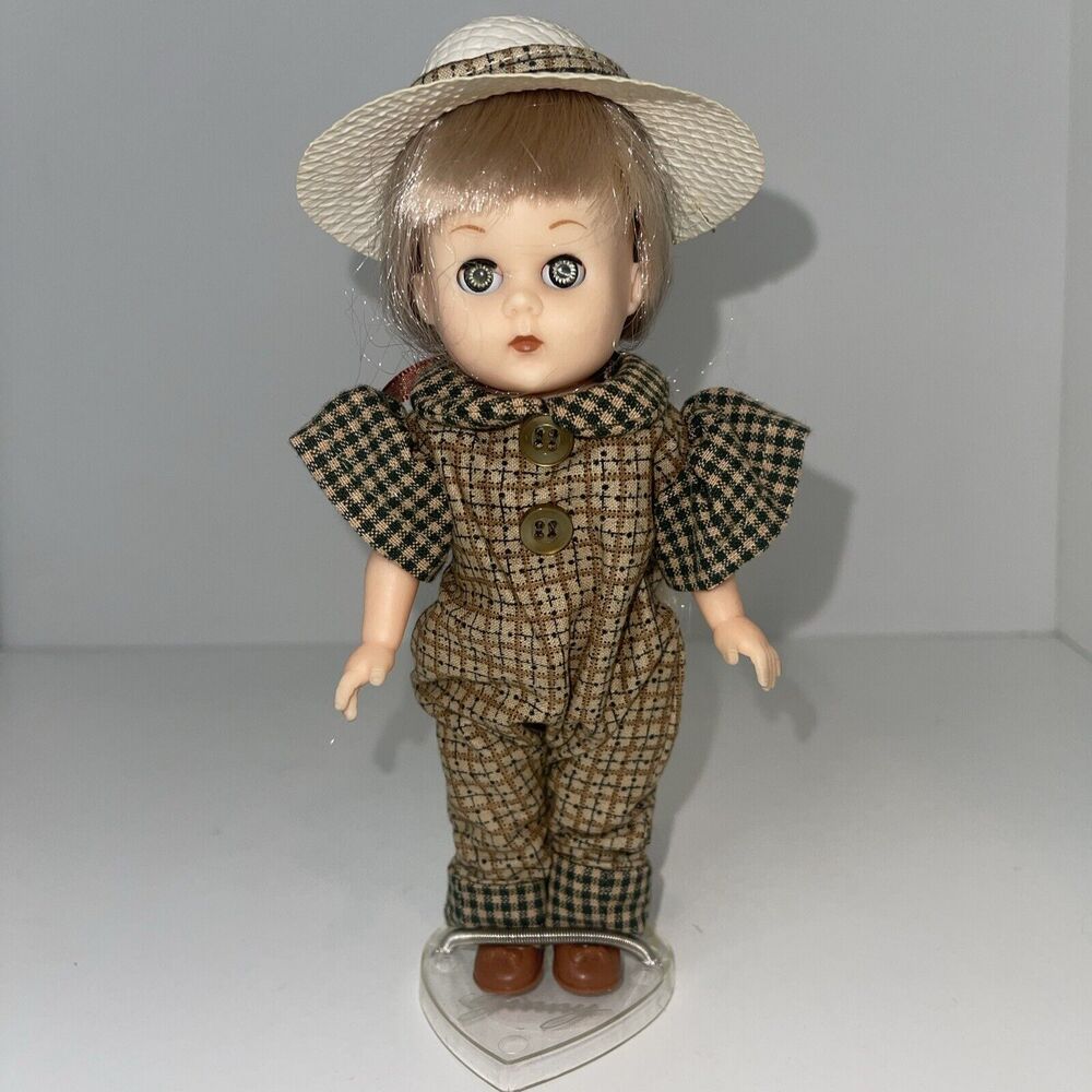 Ginny 1988 Vogue 8" Brown Plaid Hat Country Doll Pony tail HAIR GIRL Vintage